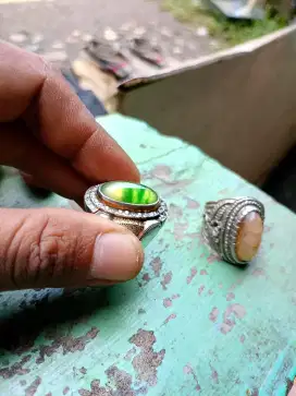 Batu sungai Dareh ring perak