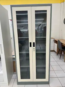 SIMON FILE CABINET FULL GLASS GREEN WHT