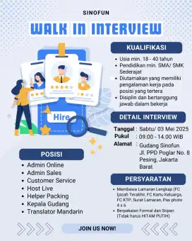 WALK IN INTERVIEW
