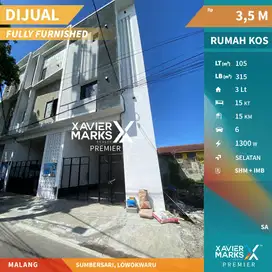 Dijual Rumah Kos Baru Furnish Area Kampus di Sumbersari Malang