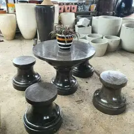 Bangku taman terazzo set