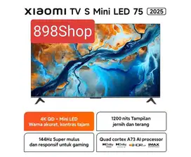 Xiaomi TV S Mini LED 75 Google TV Android UHD 4K Digital TV 144Hz