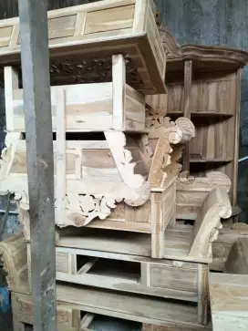 set kursi tamu jati Jepara asli model matahari