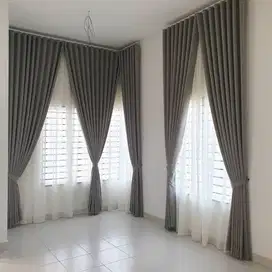 Pemasangan Gorden Blackout Sekat Klinik Hordeng Pintu Gordyn Vitrase