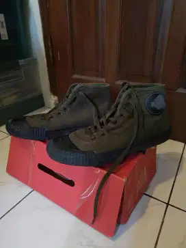 Jual Sepatu Brodo Vulcan High Olive Original Bekas