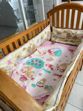 Keranjang tempat tidur bayi Kayu jati ukuran besar