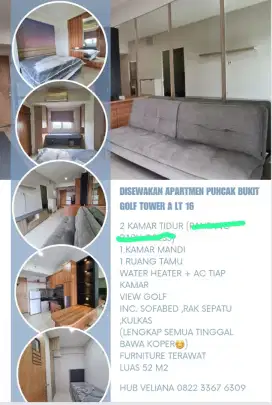 SEWA CEPAT!apartmen puncak bukit golf (view golf)