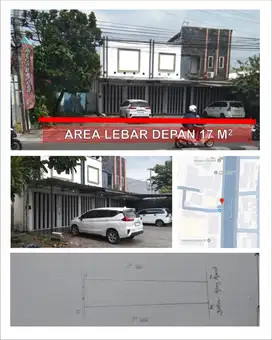 Dijual tanah seluas 1685 M2, dengan lebar depan 17 Meter ada Bangunan