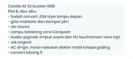 Toyota Corolla 1999 1.8 AT Hitam Bensin