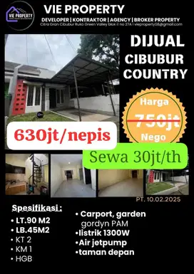 TURUN HARGA RUMAH CIBUBUR COUNTRY