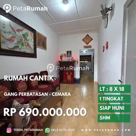 Rumah siap hunu gang perbatasan daerah cemara dan krakatau