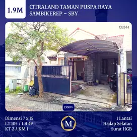 Rumah Citraland Taman Puspa Raya 7x15 dkt Fresh Market Gwalk Lontar UC