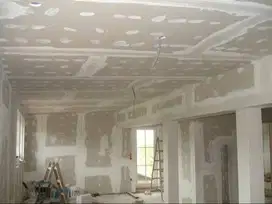 Jasa Tukang Pasang Plafon Partisi Wall Moulding Sekat PVC GRC Gypsum