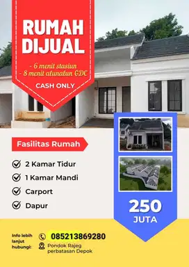 Rumah Murah Dijual Pondok Rajeg Depok