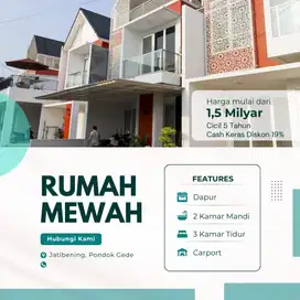Rumah 3KT , 2KM plus rooftop di Jatibening, Bekasi kota