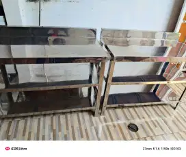 Jual meja stainless second uk 100x50 (2 unit).