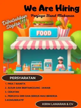 Dibutuhkan secepatnya karyawan stand jual ayam goreng