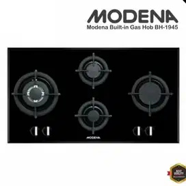 Kompor Tanam Modena BH 1945 Crista – 4 Tungku | Glass Tempered Hitam