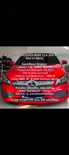 Mercedez-Benz CLA 200 1.3L AMG Line 2018