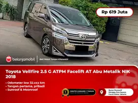 [LOW KM] Toyota Vellfire 2.5 G ATPM Facelift AT Abu Metalik 2018/2019