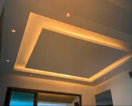Sekat Plafon Partisi PVC GRC Gypsum Jasa Tukang Pasang Wall Moulding