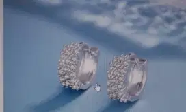 Anting moissanite berlapis emas 18k
