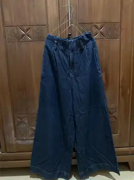 kulot jeans high waist, cocok untuk formal dan no formal