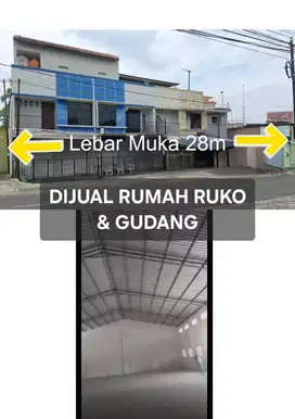 Jual cepat 2 rumah depan & gudang los