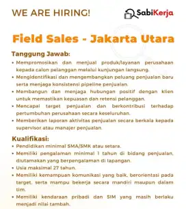 Dicari Sales Lapangan Software Aplikasi