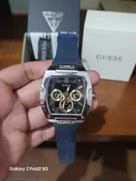 Guess phoenix GW0202 chrono rubber strap stainless ori mulus fullset