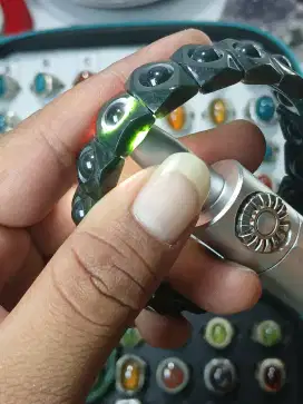 Gelang Black Jade motif pelor tengah