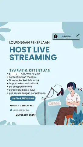 LOWONGAN HOST LIVE