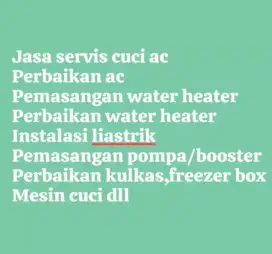 Jasa service ac bongkar pasang AC water heater pompa air/booster