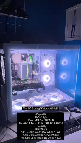 Pc Gaming White Mid-High Murah Bangeetttt!