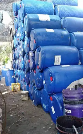Jual drum plastik biru bekas