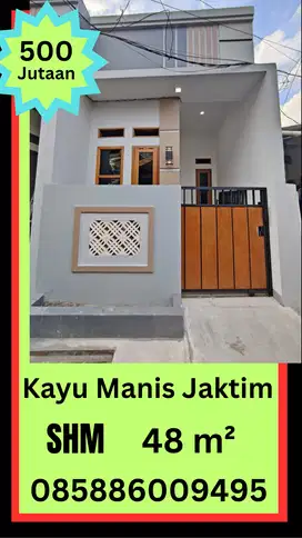 Kayumanis JakTim 500 Jutaan, SHM, Strategis, Rumah Baru, Murah, Nego