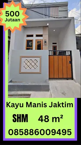 Rumah Baru, Matraman Jaktim, Siap Huni, SHM, Strategis, 590Jt, Nego