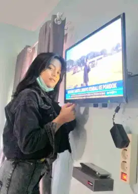 pasang & jual bracket utk gantungan tv led lcd di tembok rapih nyaman