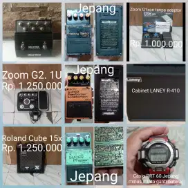Efek gitar, efek bass, ampli gitar, ampli bas serta part gitar & bass
