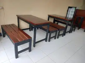 Meja kursi warung makan, meja resto Cafe, meja kios kost