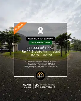 Dijual Kavling siap bangun 333 m² The Eminent dekat ICE BSD City
