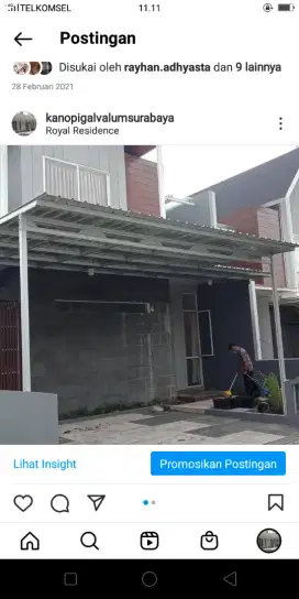 Kanopi ekonomis galvalum bajaringan galvanis hollow rooftop alderon