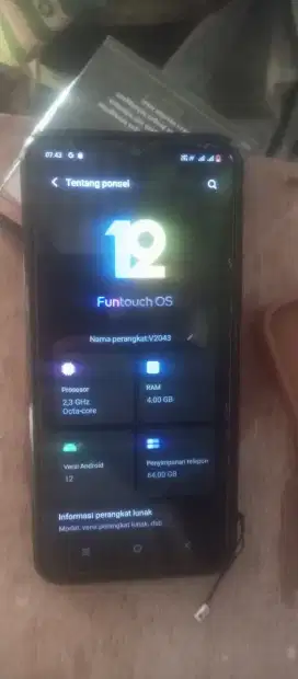 Vivo y20 4/64 batangan mulus
