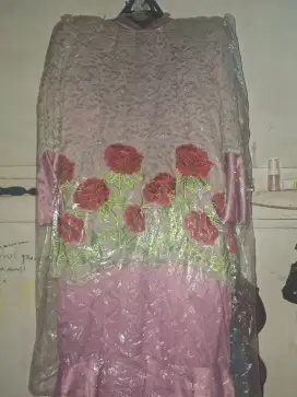 Kebaya dres pink abu