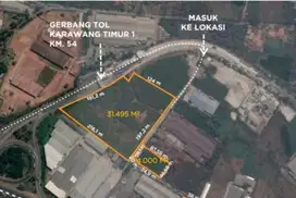 DIJUAL TANAH 3,1Ha DI KARAWANG TIMUR