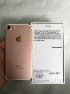 iPhone 7 NFC 128GB Rose Gold All Operator Aman Mulus Normal BS TT