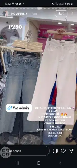 Celana jeans warna putih