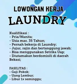 LOWONGAN KERJA LAUNDRY