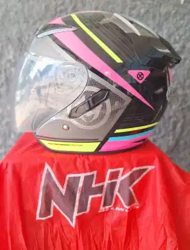 Helm half face NHK R1 double Visor
