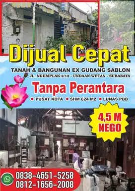 DIJUAL RUMAH EX GUDANG SABLON